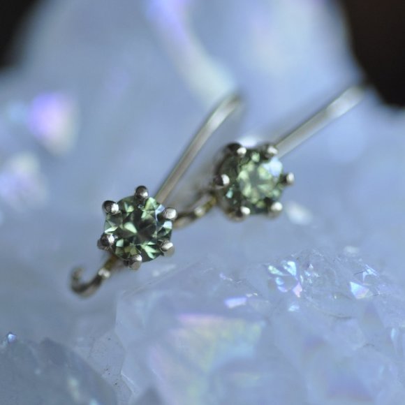 Demantoid Garnet Lever back Earrings